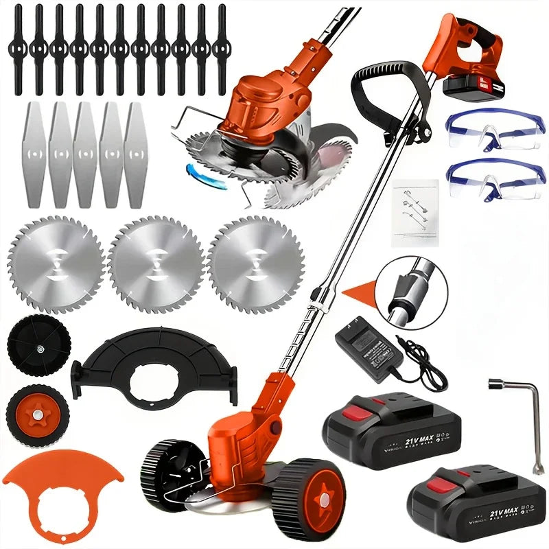 Cordless Lawn Trimmer  Edger Mower Brush Cutter Weed Cutter for Garden and Yard Lawn
