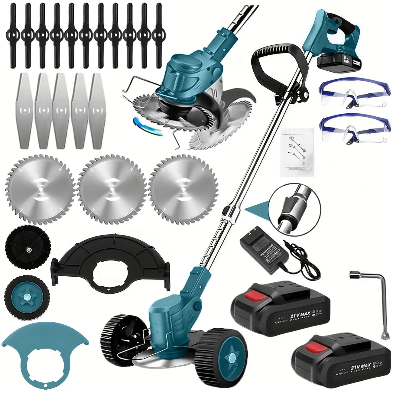 Cordless Lawn Trimmer  Edger Mower Brush Cutter Weed Cutter for Garden and Yard Lawn