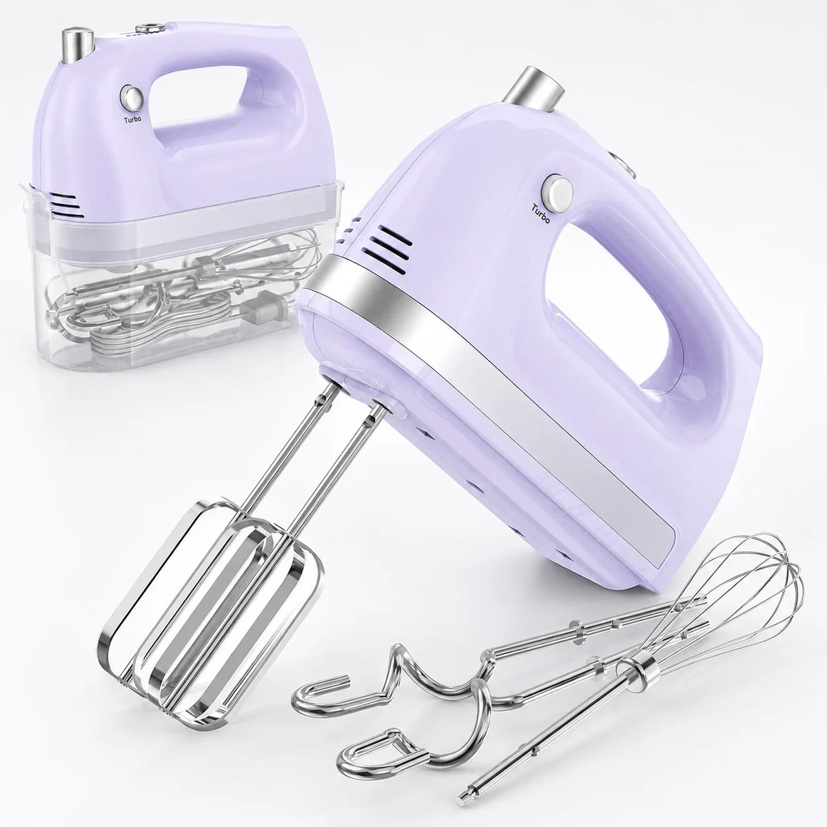 Lord Eagle Electric Hand Mixer 400W 5 Speed Portable Handheld Mixer With Storage Case 5pcs Stainless Steel Attachments For Cake Baking Cream Whipping