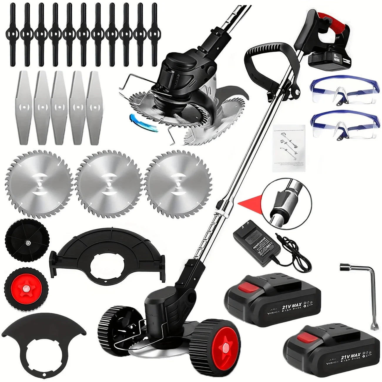 Cordless Lawn Trimmer  Edger Mower Brush Cutter Weed Cutter for Garden and Yard Lawn