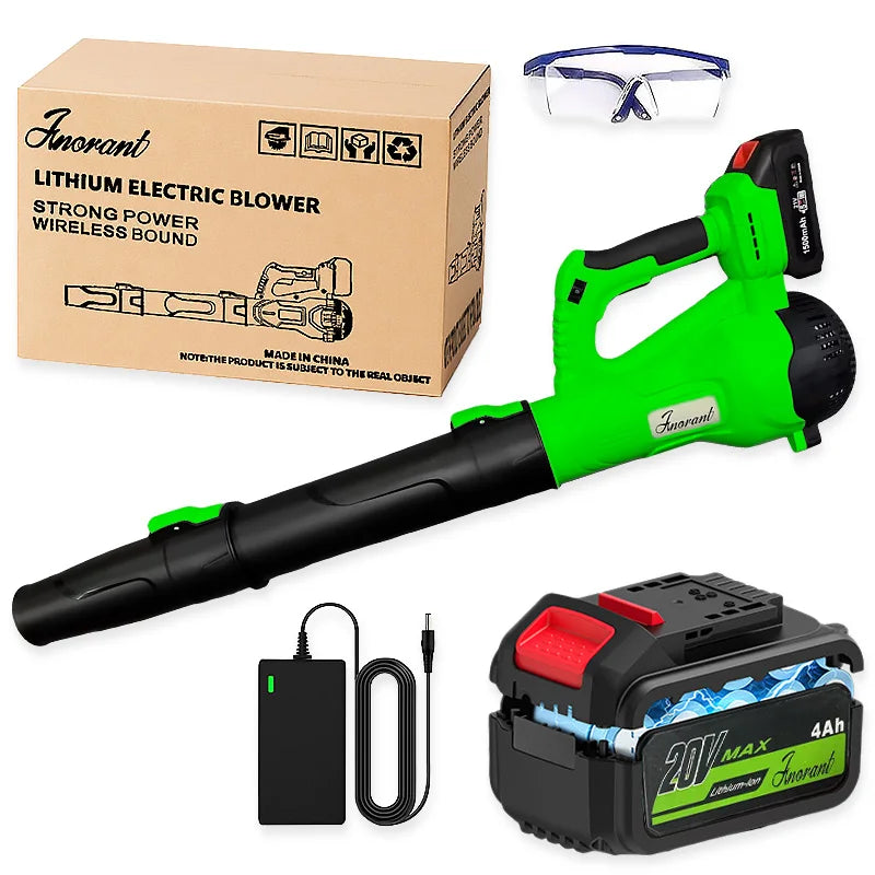 small portable cordless electric lawn mower with 2 high-capacity lithium batteries and 3 blades, man
