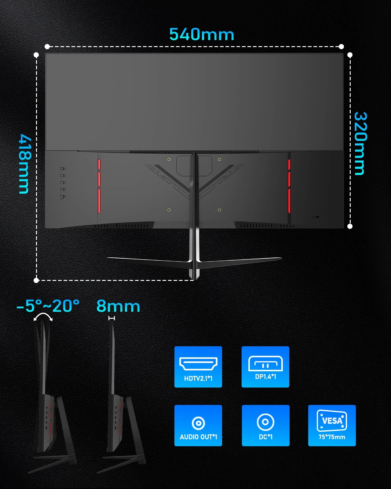 Gaming Monitor 24Inch 180Hz