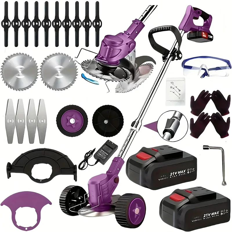 Cordless Lawn Trimmer  Edger Mower Brush Cutter Weed Cutter for Garden and Yard Lawn