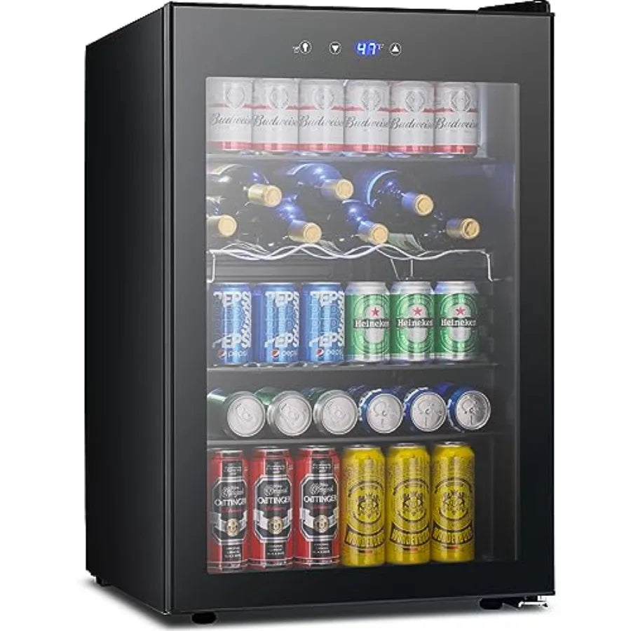 Beverage fridge: stainless steel, black, smart temperature control child lock