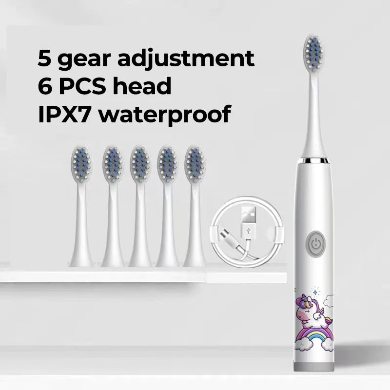 Children Rechargeable Sonic Toothbrush  With Replacement Head