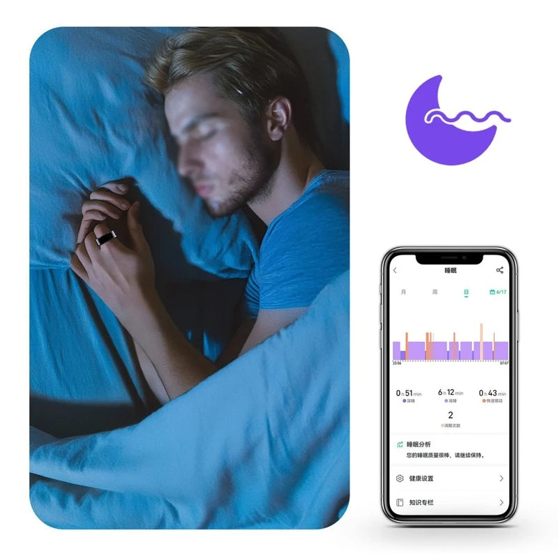 Smart Ring with Charging Case, Heart Rate Blood Oxygen, Pressure Monitor, Sleep monitoring 5ATM Waterproof For Android iOS