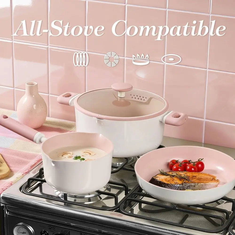 15-Piece Nonstick Cookware Set, Non-Toxic, Dishwasher Safe