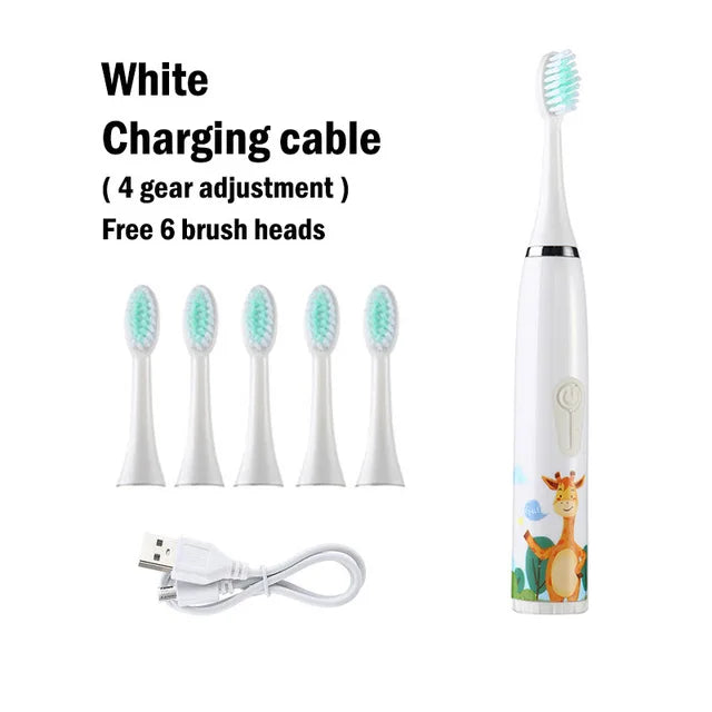 Children Rechargeable Sonic Toothbrush  With Replacement Head