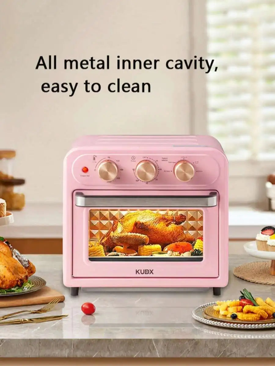 15 Quart Air Fryer & Convection Oven Combo, Multifunctional, Stainless Steel Non-Stick Basket, Easy Clean, Pink – Ideal For Heal