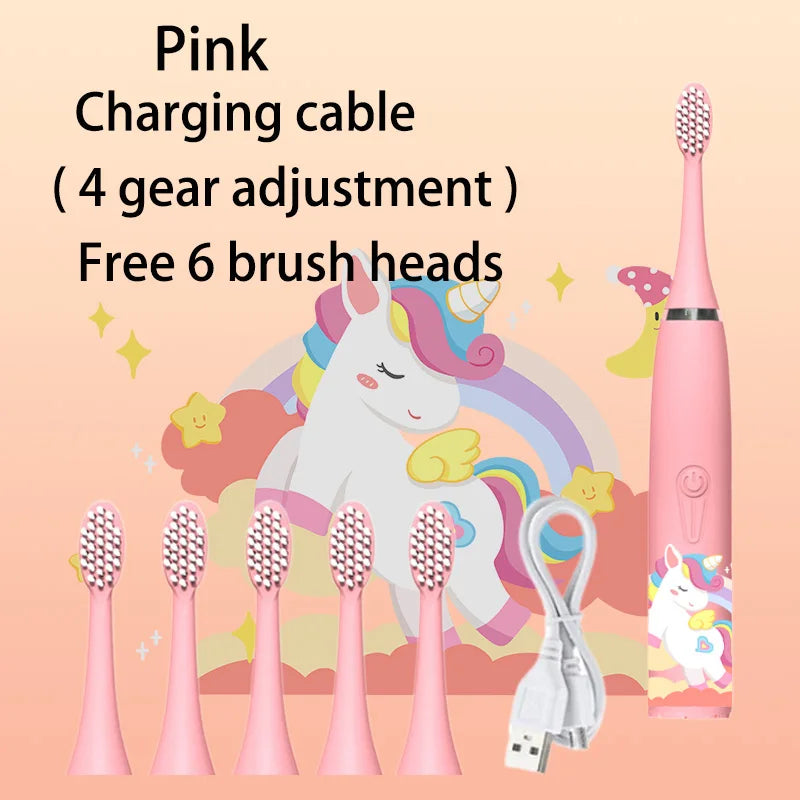 Children Rechargeable Sonic Toothbrush  With Replacement Head