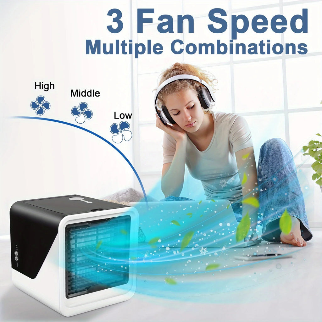 Portable Air Conditioners, USB Personal Mini Air Conditioner with 3-Speed Touch Screen