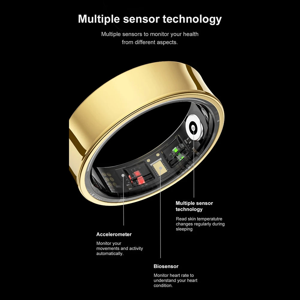 R09 Smart Ring ,Heart Rate Blood Oxygen Sleep Monitor w/ Charging Case