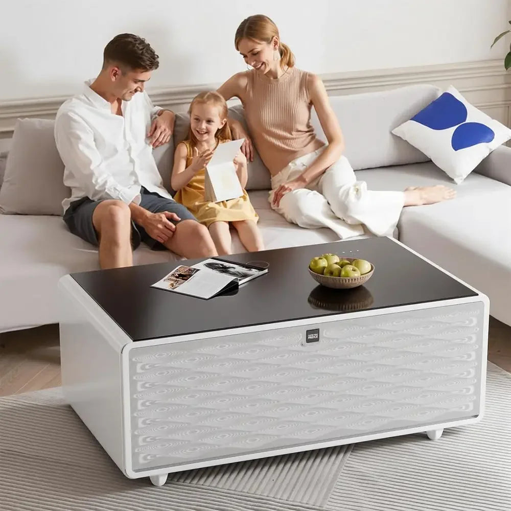 Smart Coffee Table with Refrigerator and Freezer, 23" D x 41.5" W x 18.2" H