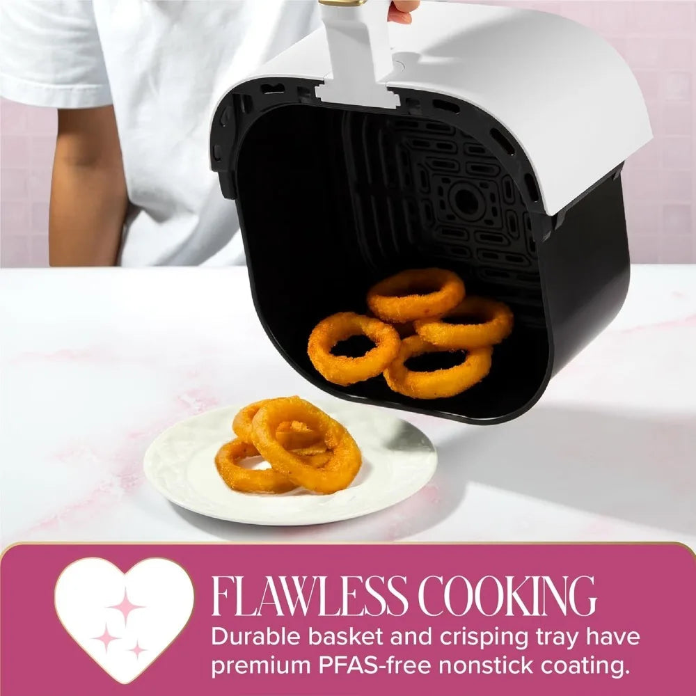 Paris Hilton Air Fryer, Large 6-Quart Capacity, Nonstick Made without PFAS, Touchscreen Display, 8-in-1