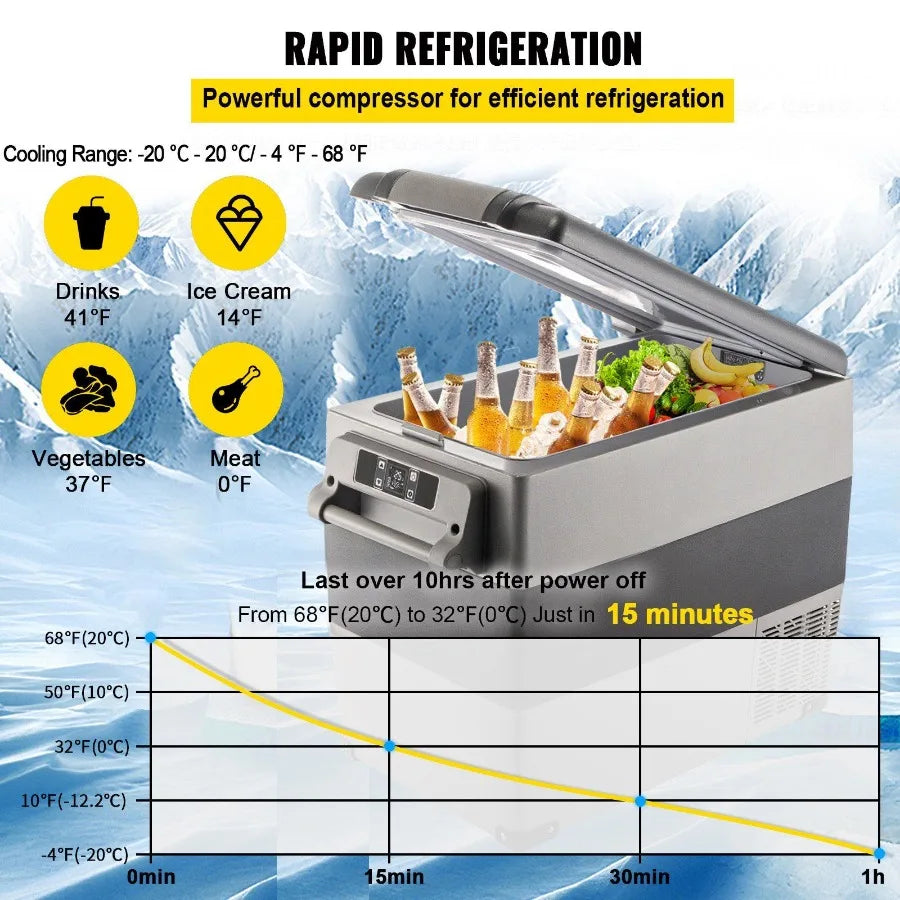 12 Volt Refrigerator 58 Qt Dual Zone Portable Freezer Cooler