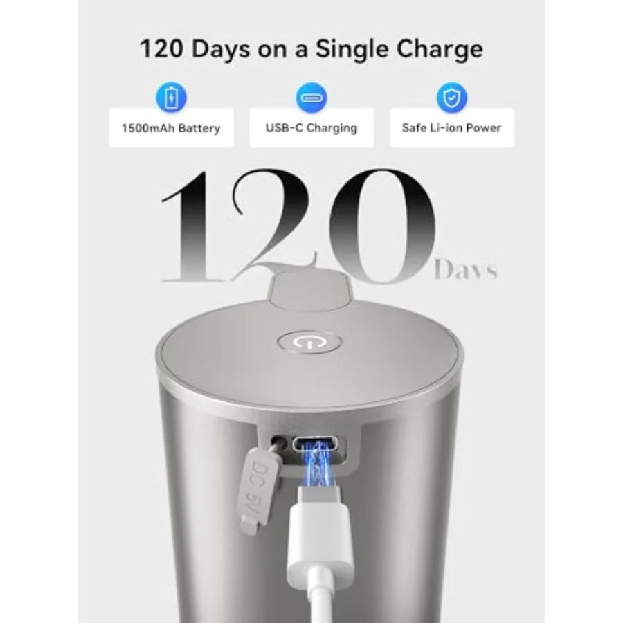 Automatic Touchless Foaming Soap Dispenser , USB-C Rechargeable, Smudge-Resistant