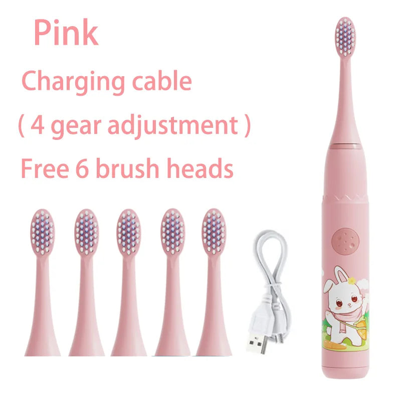 Children Rechargeable Sonic Toothbrush  With Replacement Head