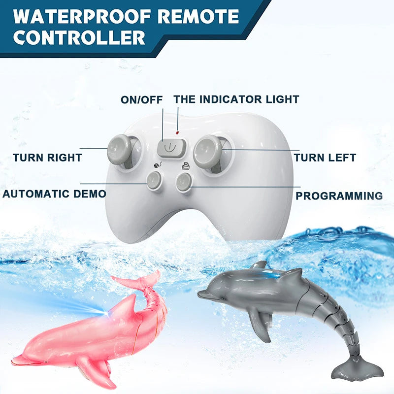 Remote Control Robot Dolphins Spray Water Toy