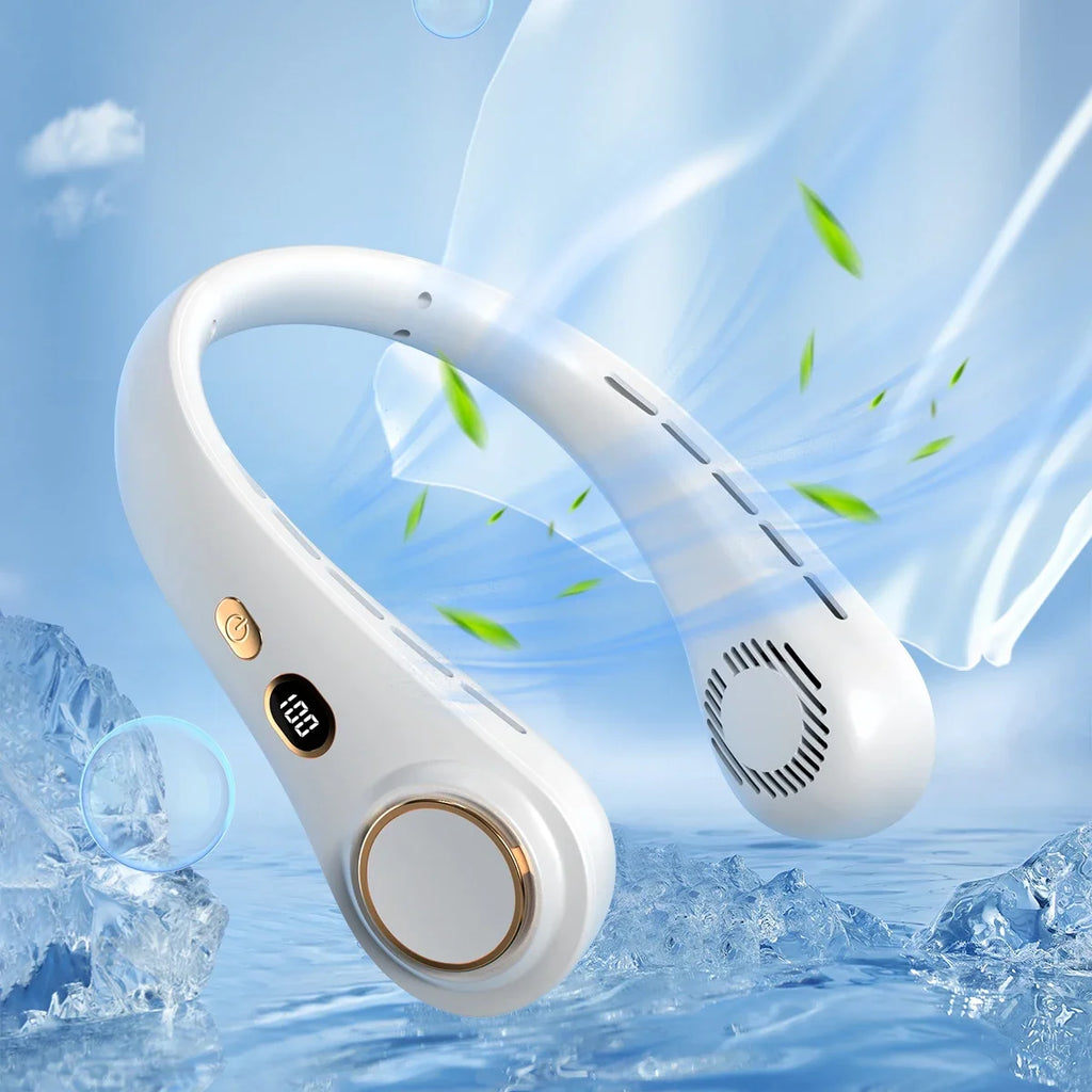 Neck Hanging Fan with Ultra Long Battery Life, Standby Mode, Outdoor USB Charging, Portable Cooling Device, Mini and Portable