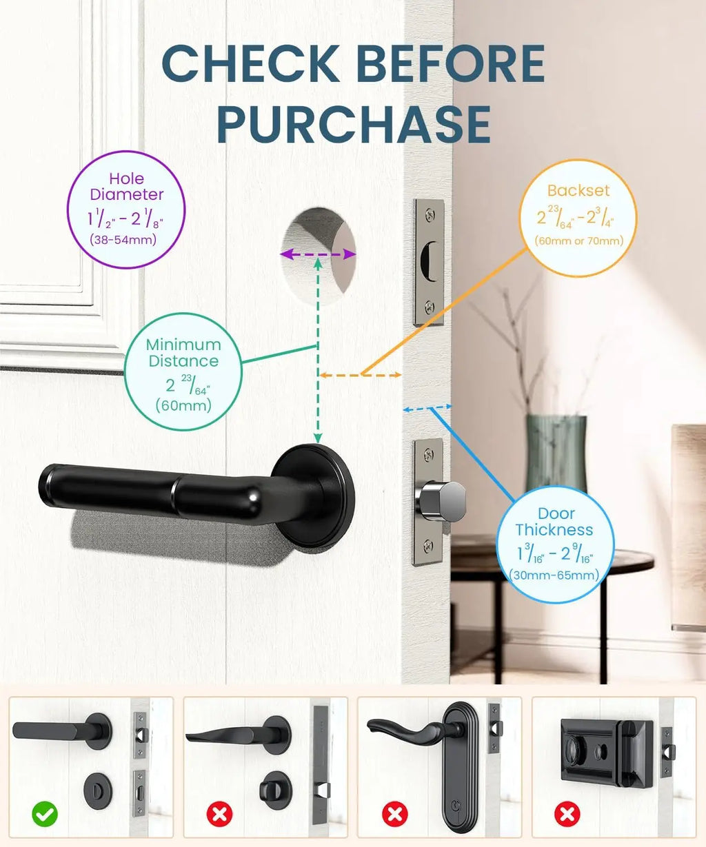 Fingerprint smart door lock with electronic keypad