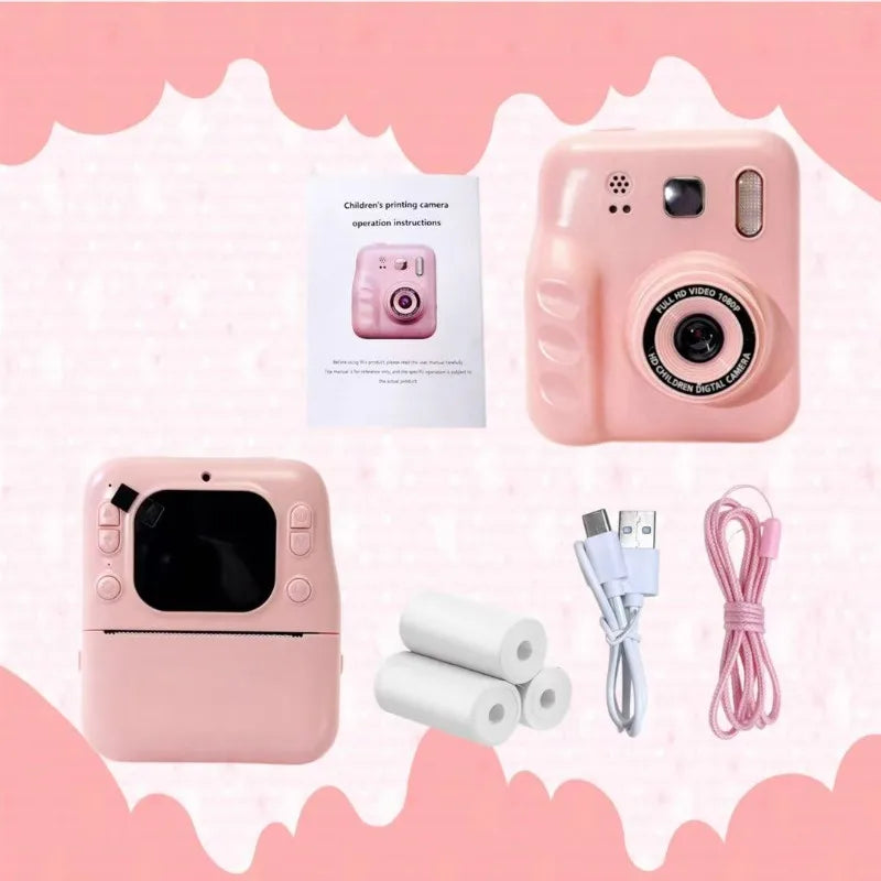 Children's Polaroid print camera high definition dual lens takes pictures and videos