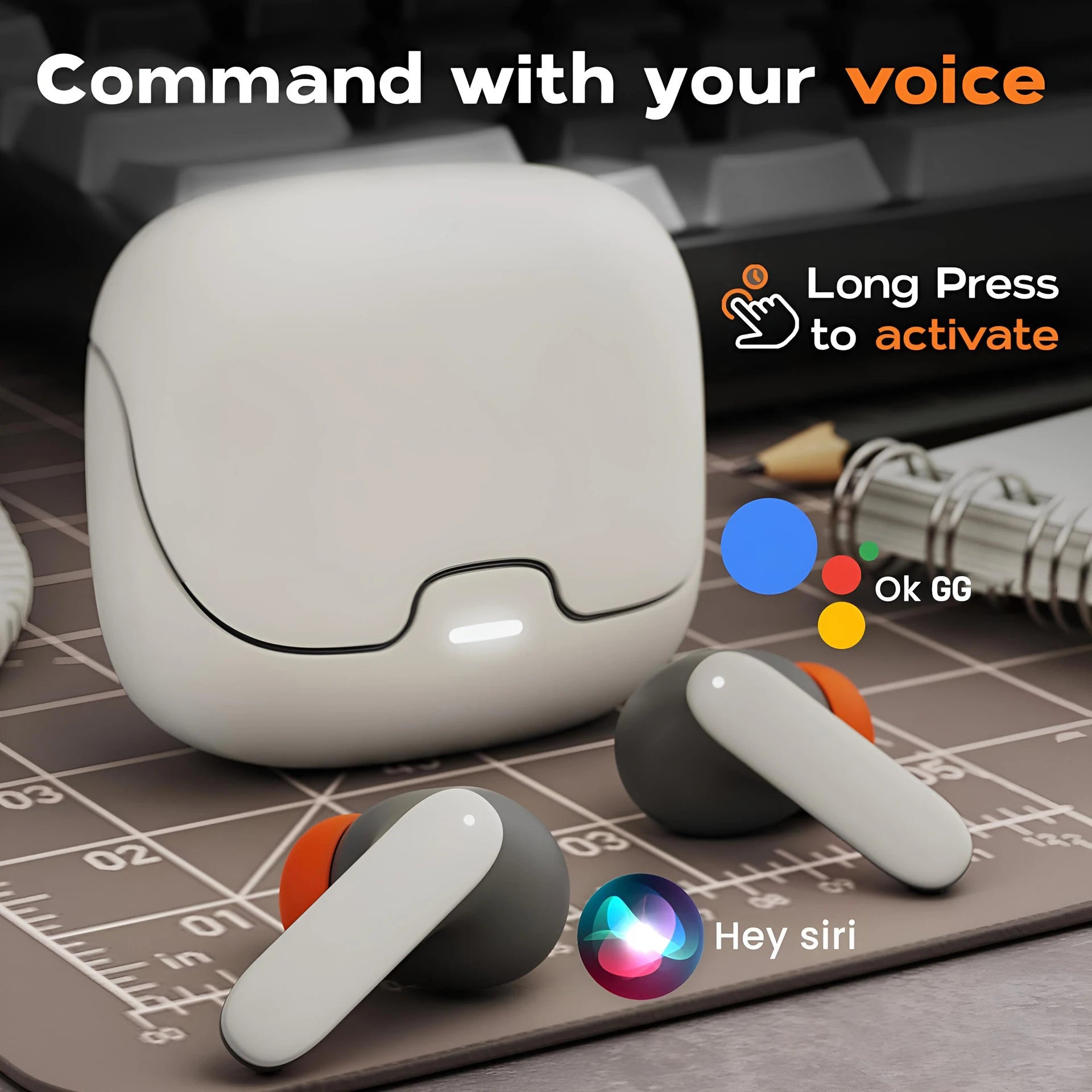 TWS Wireless Earphones  Dual Microphone ENC Noise Cancelling