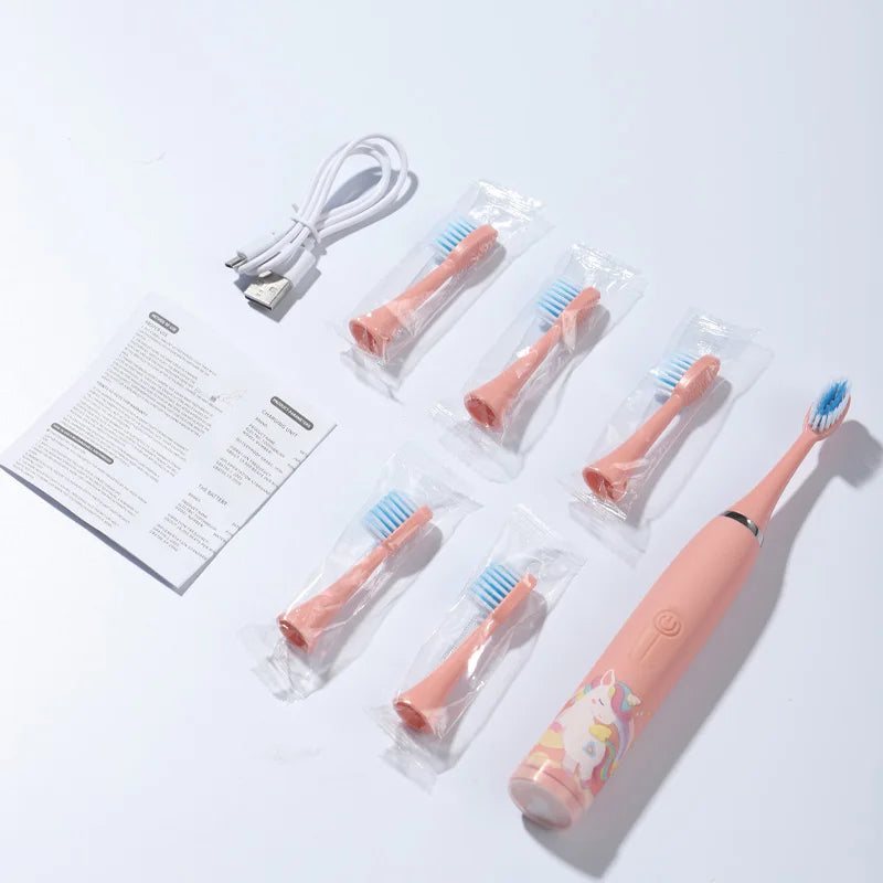 Children Rechargeable Sonic Toothbrush  With Replacement Head
