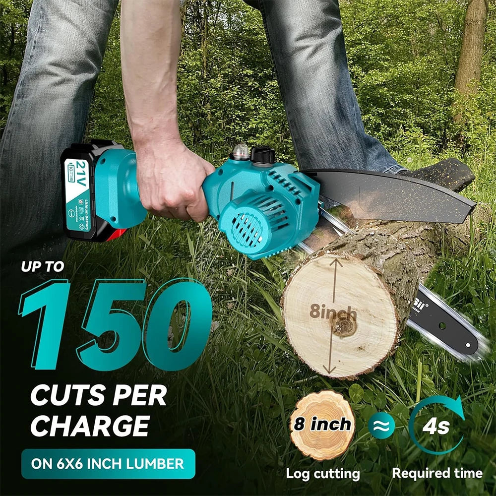 8 Inch Electric Chainsaw Wood Cutter Pruning Power Tool For Makita 18V Battery pin