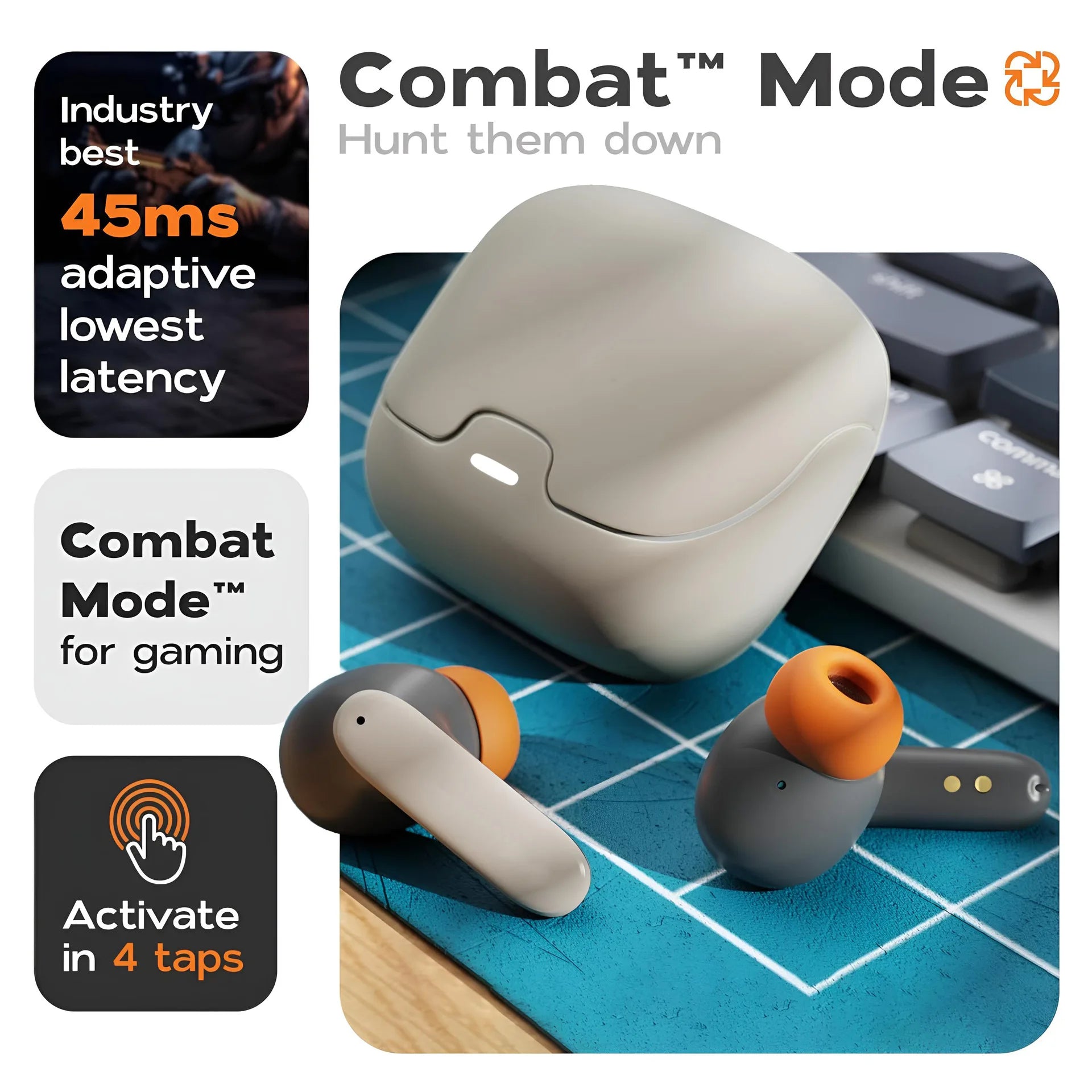Earbuds Game Earphones Microphone Noise Reduction Fast Charging Game Mode Listen Music Headset