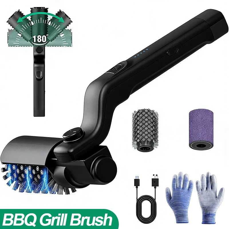 Electric BBQ Brush Clean Tool  for Cleaning Heavy oil Stains on Grill Grates