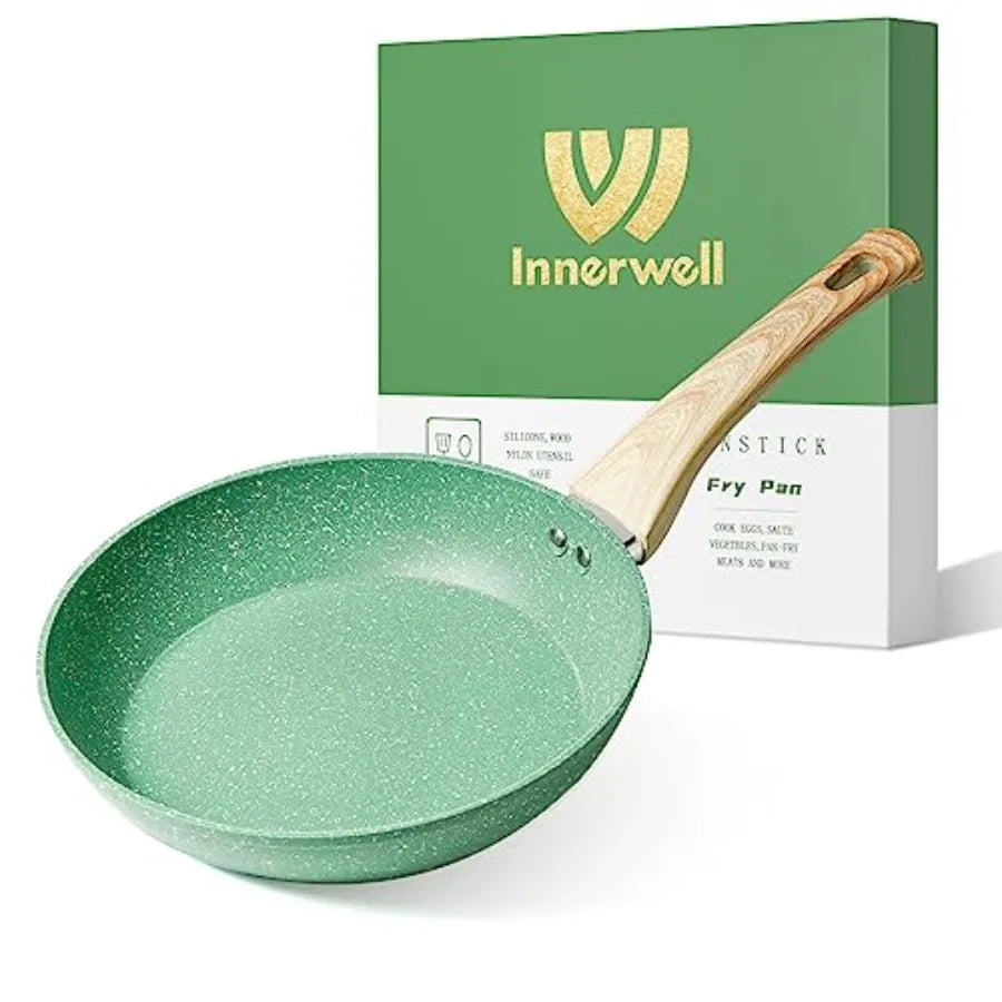 Nonstick Egg Pan for Kitchen Use, Stone-Coated Aluminum, Black, PFOA-Free and Induction Compatible