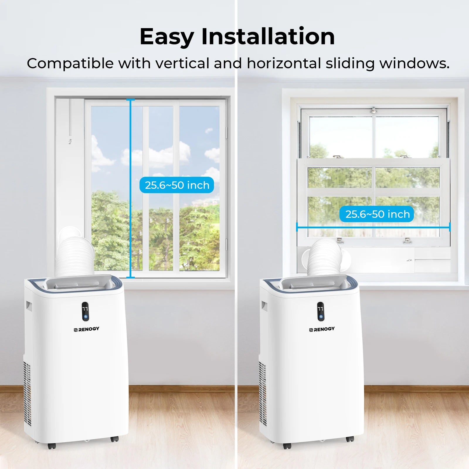 Renogy 14,000 BTU Portable Air Conditioners with Smart WiFi Enabled, Cooling, Dehumidifier, Fan & Sleep Modes 4-in-1 Portable AC