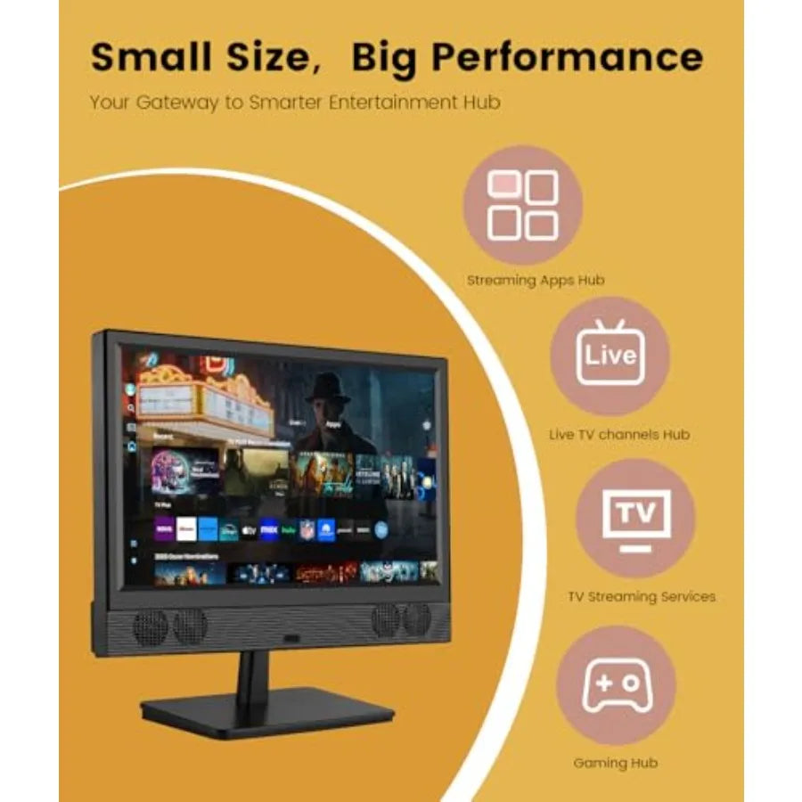 15.6 Inch Small Smart TV - Full HD 1080p Compact Flat Screen Smart Television with Wi/Fi, Bluetooth, Voice Remote for Kitchen,