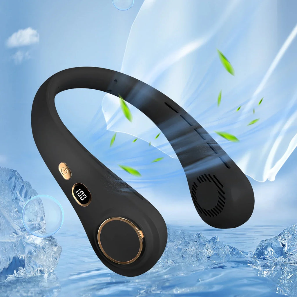 Neck Hanging Fan with Ultra Long Battery Life, Standby Mode, Outdoor USB Charging, Portable Cooling Device, Mini and Portable