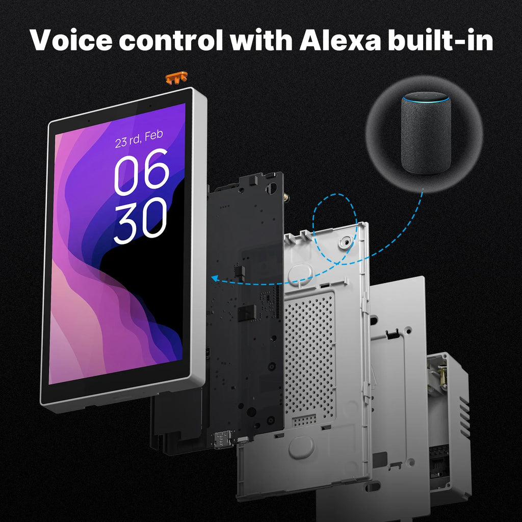 Smart 5-inch Touch Screen Smart Home Control Panel, Voice Control Alexa And ZigBee