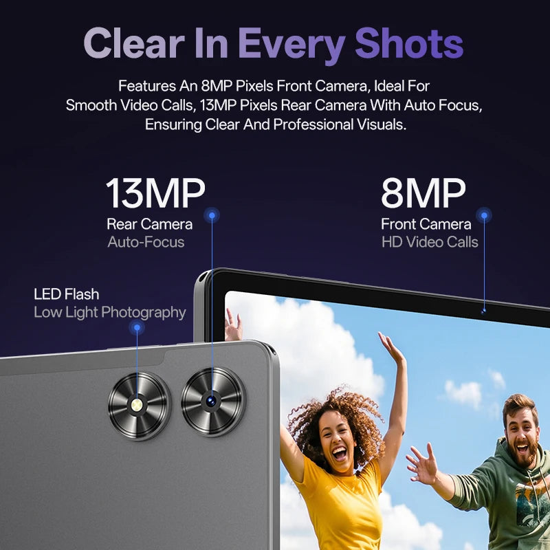 2026 Android 16 Tablet; 11 Inch 90Hz HD IPS Screen, Unisoc T7250 Octa-Core Processor, 4GB Physical RAM + 16GB Virtual RAM 128GB ROM 1TB Expandable, 8800mAh Battery 2.4GHz 5GHz Dual Band WiFi 5 Bluetooth 5.0 GPS Widevine L1