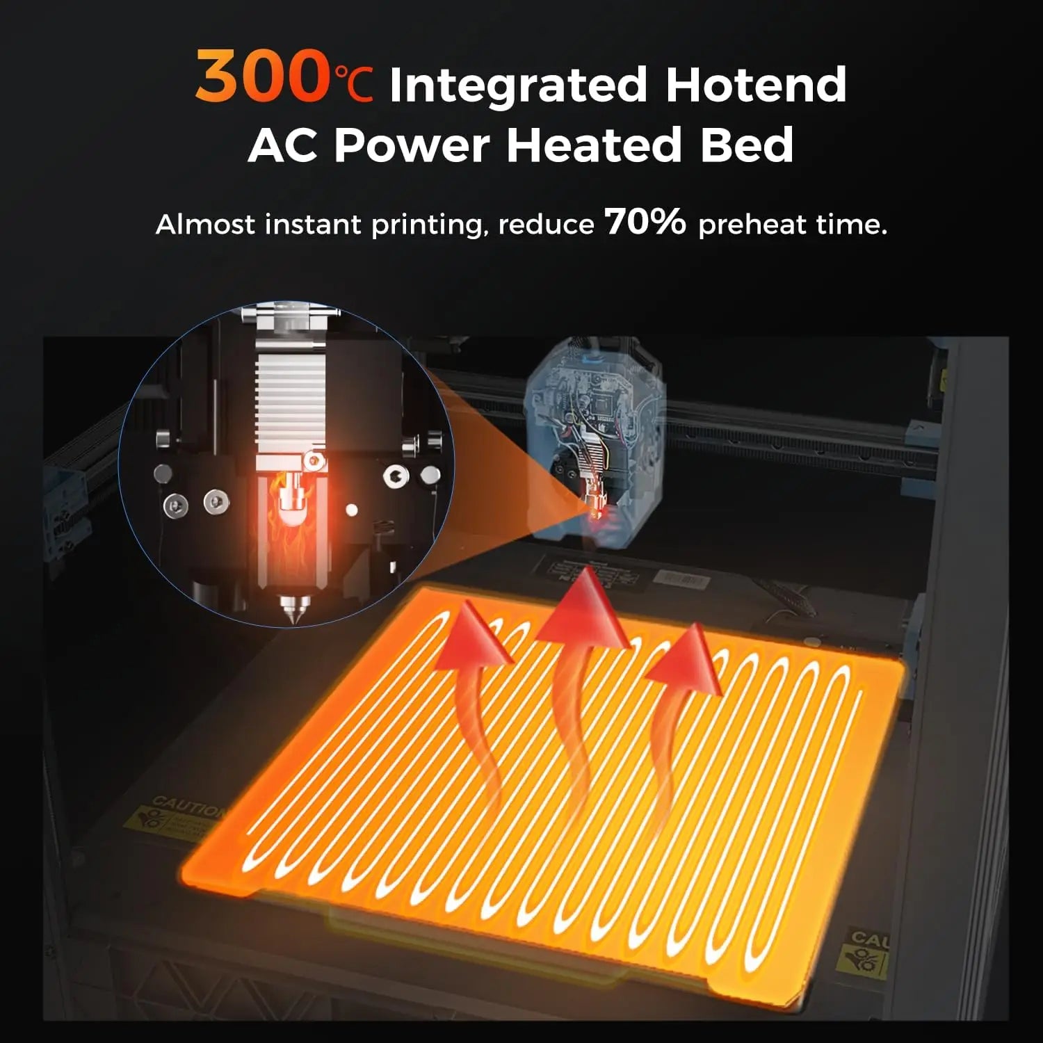 3D Printer, Max 700mm/s High Speed 3D Printers with 300℃ Clog-free Hot end and Camera