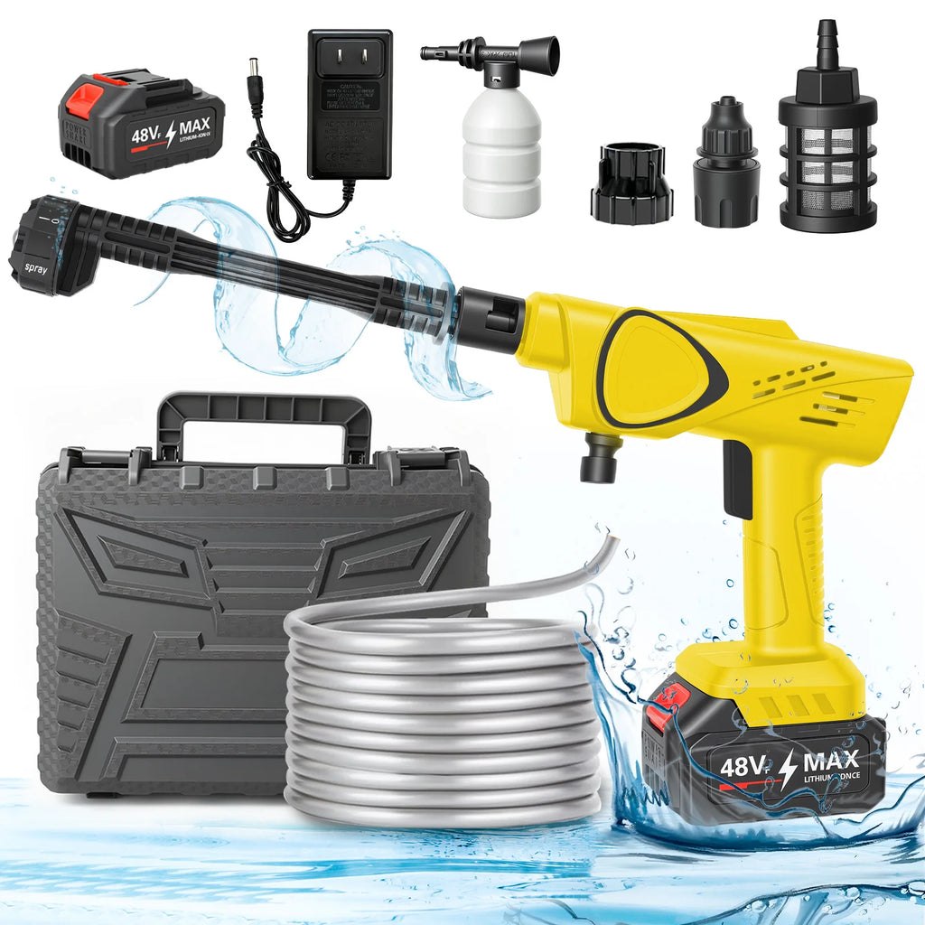 21V Cordless Pressure Washer  6-in-1 Adjustable Nozzle