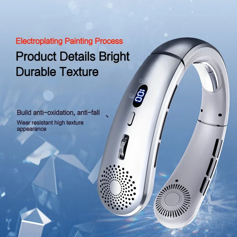 Wearable Neck Fan Low Noise 5 Speed Hands Free Cooling Fan Air Cooler