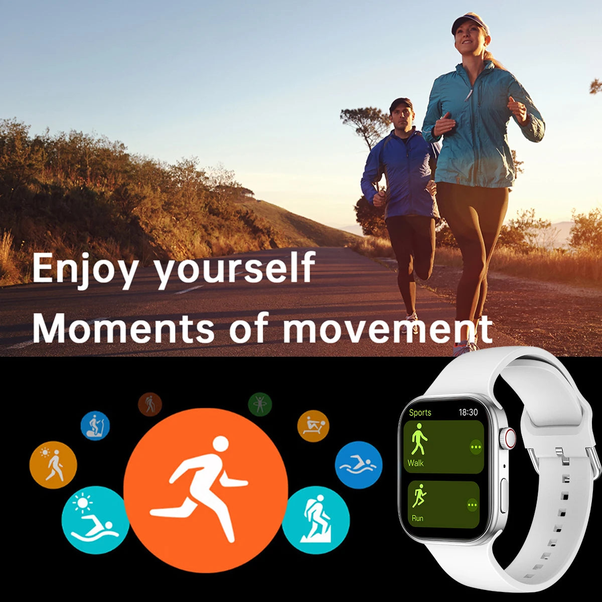 Smart Watch 1.83" HD Screen Bluetooth Call Heart Rate Monitoring 120+ Sports Modes Waterproof