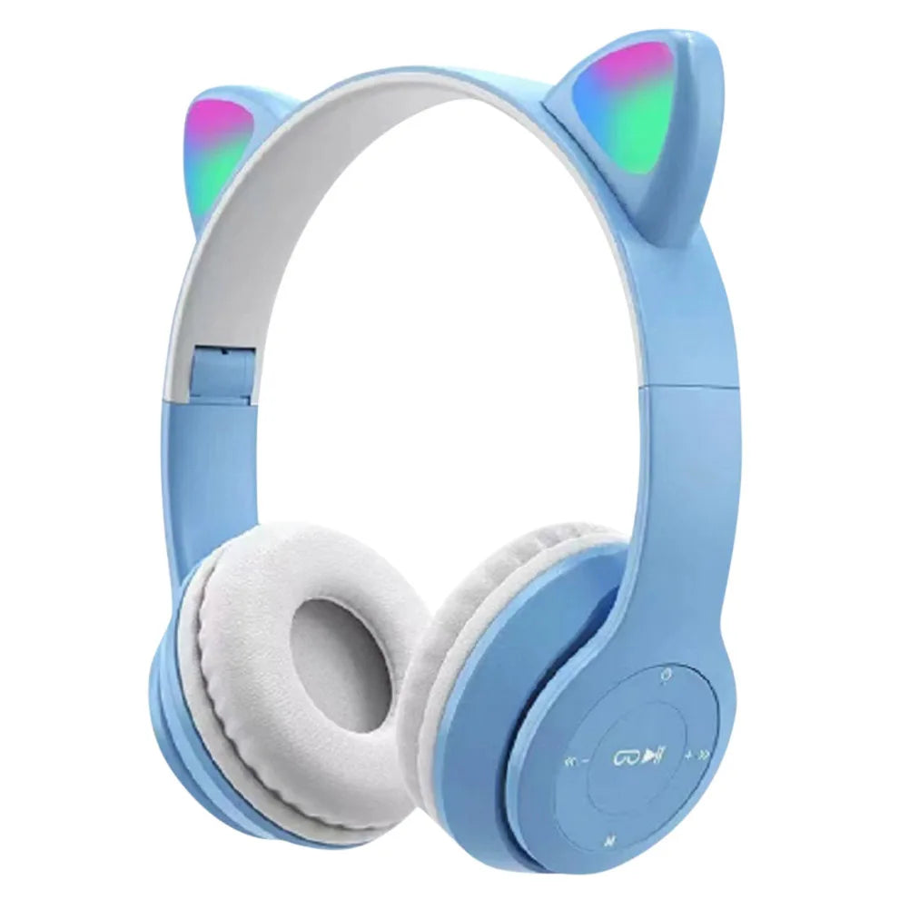 Wireless Cat Ear Gaming Headset with Glow Light