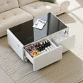 Smart Coffee Table with Refrigerator and Freezer, 23" D x 41.5" W x 18.2" H