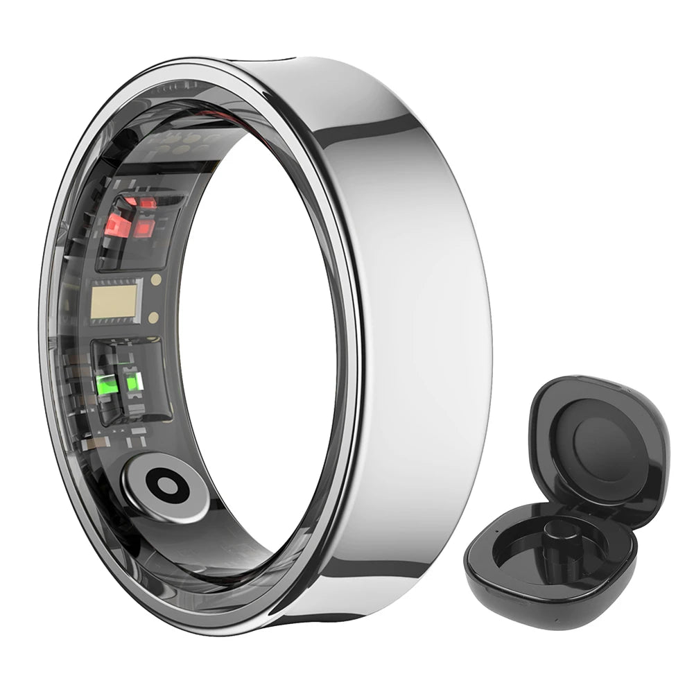 R09 Smart Ring ,Heart Rate Blood Oxygen Sleep Monitor w/ Charging Case