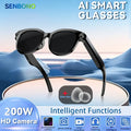 AI Smart Glasses With HD Camera Portable Charger 100+language AI Translation Bluetooth Call Music Player Sunglasses