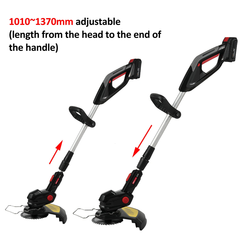 Electric Weed Wacker, Trimmer and Lawn Edger with Adjustable Length and 3 Blades