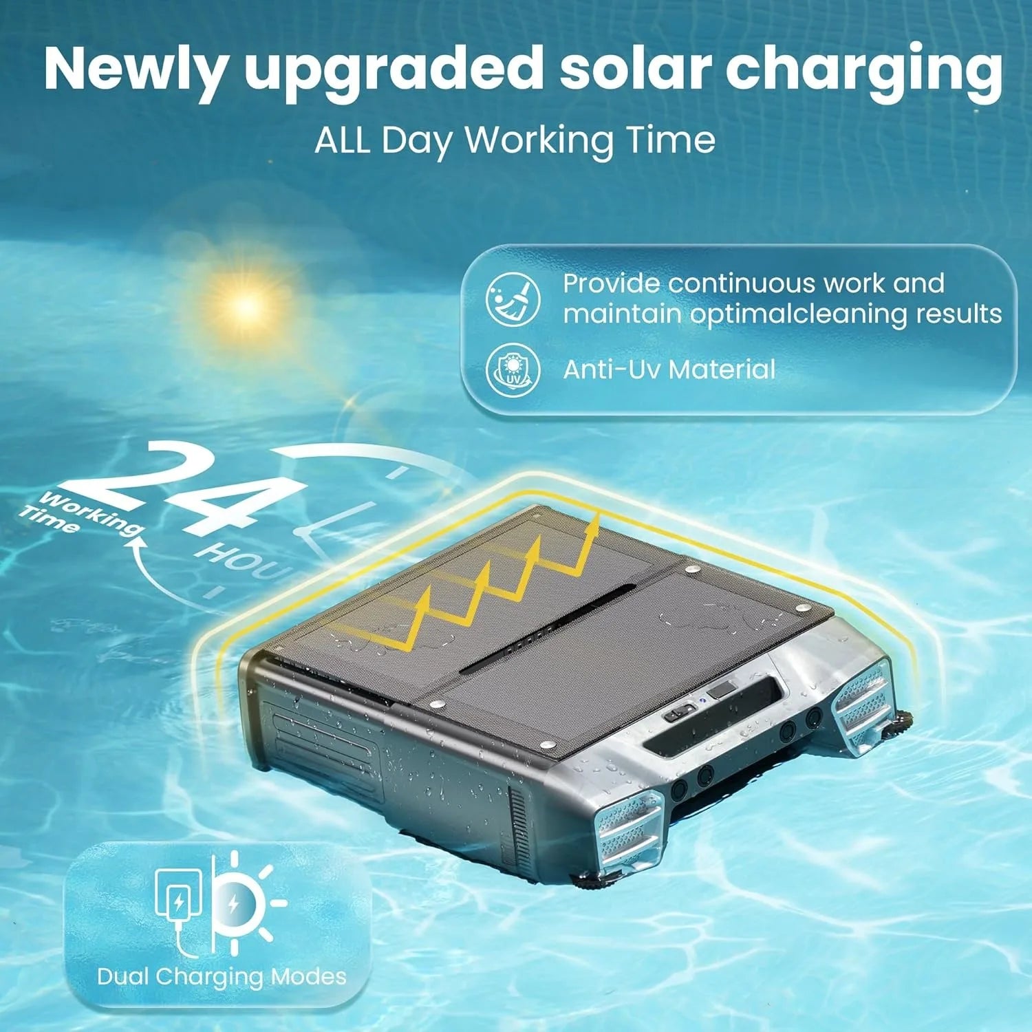 Robotic Cordless Pool Vacuum with Remote Control  6L Large-Capacity Basket with Fine Filter