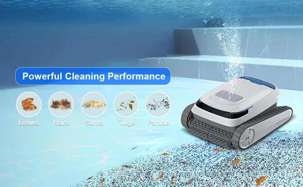 Cordless Robotic Pool Vacuum Cleaner with Wall Climbing