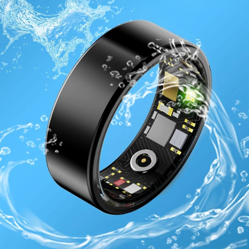 Smart Ring with Charging Case, Heart Rate Blood Oxygen, Pressure Monitor, Sleep monitoring 5ATM Waterproof For Android iOS