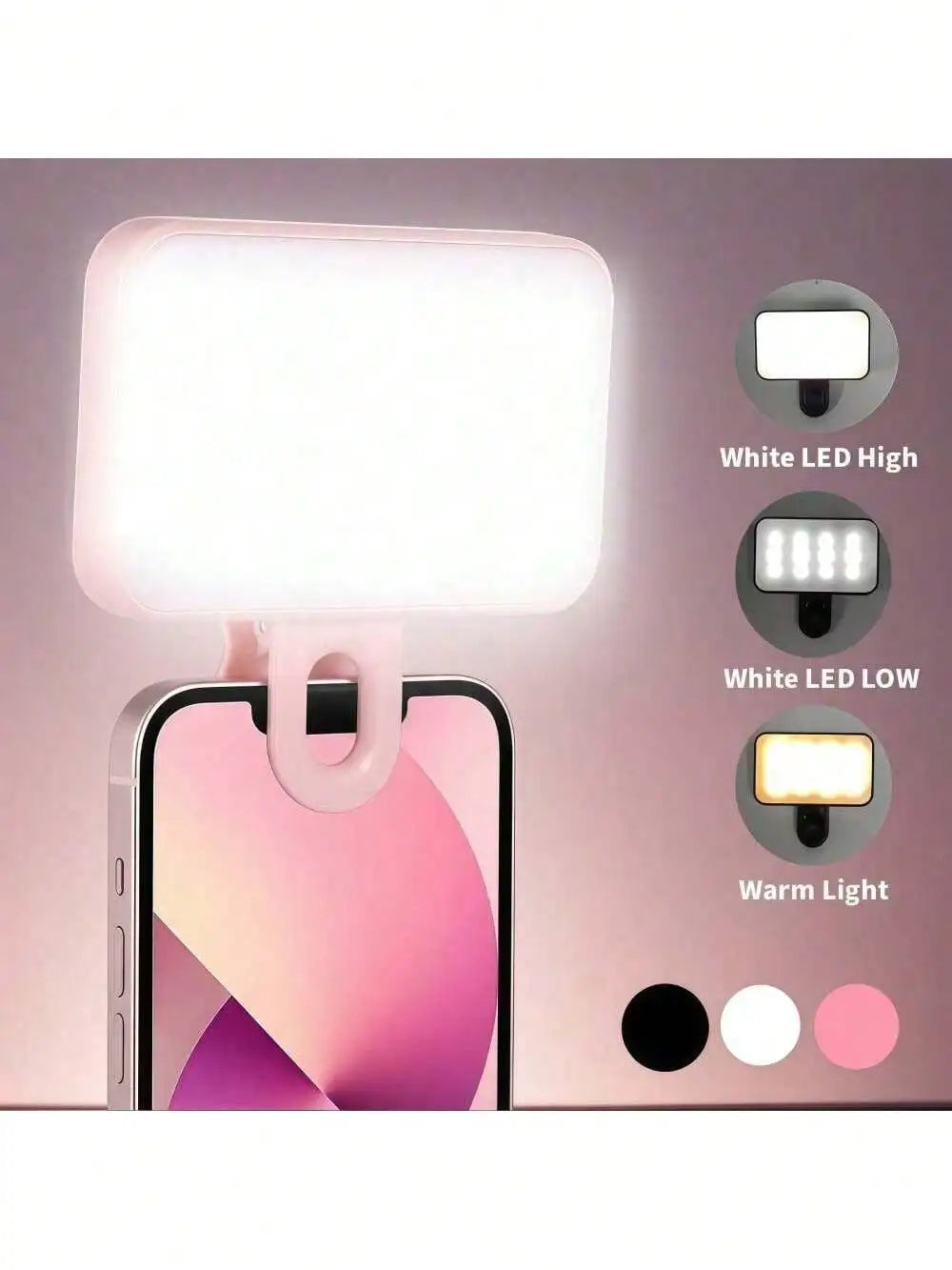 LED Portable Selfie Fill Light, Clip On Fill Light, Phone Selfie Lamp