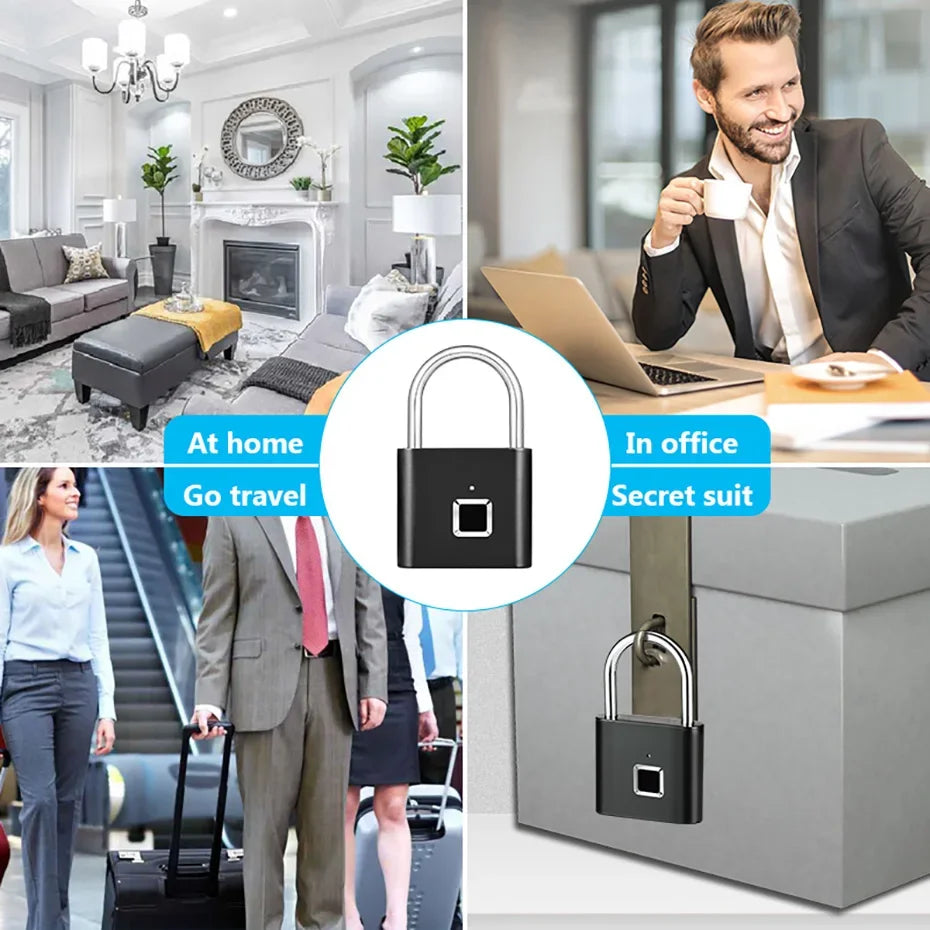 KERUI Keyless USB Charging Fingerprint Smart Waterproof Padlock